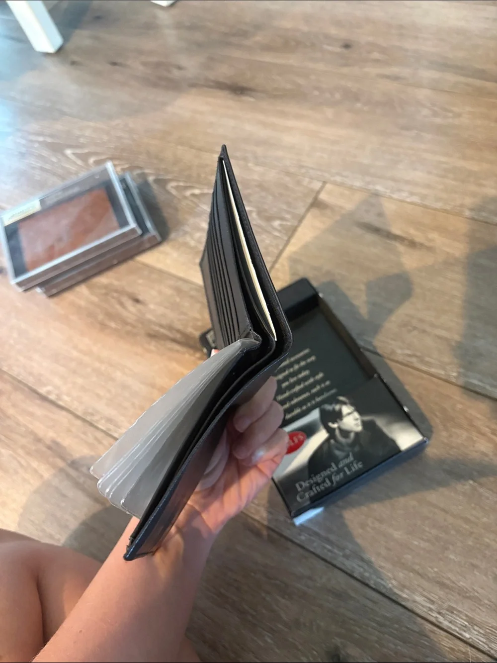 Rolfs Black Leather Men's Bifold Wallet